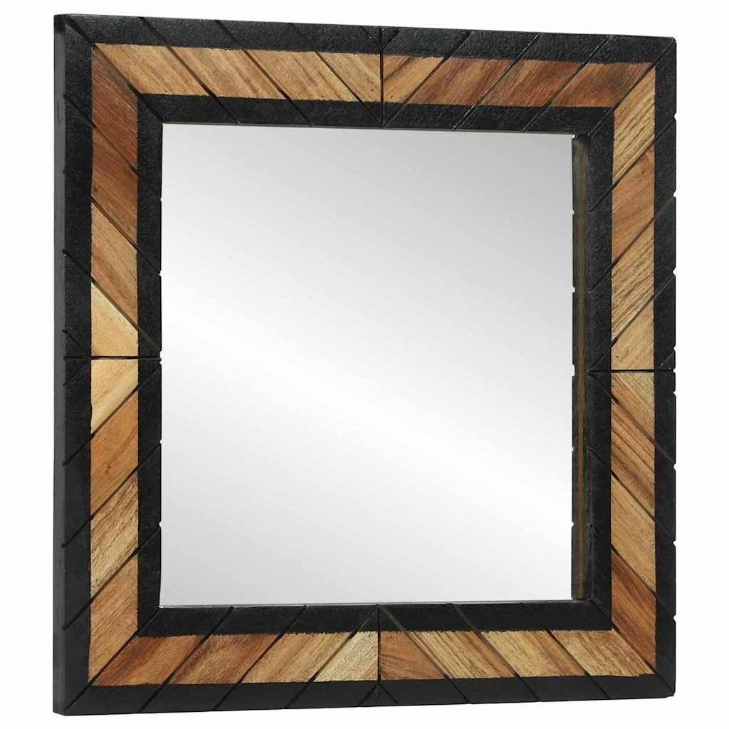 Mirror Black And Brown Solid Wood Acacia